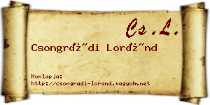 Csongrádi Loránd névjegykártya